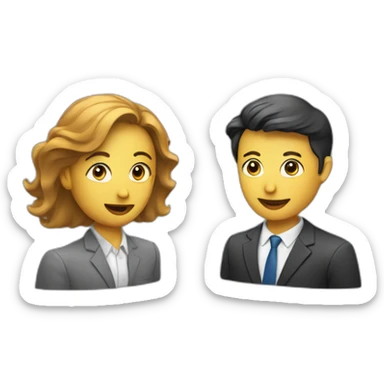 person interviewing another person for a job sticker