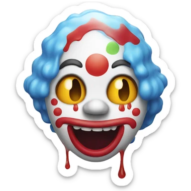 Clown melting emoji  sticker