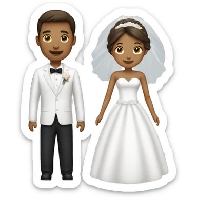 boyfriend and girlfriend in wedding sticker