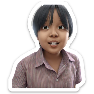 girl in striped shirt sticker