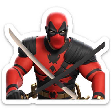 masked superhero with katana sticker
