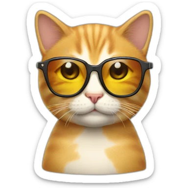 Un chat avec des lunettes de soleil sticker