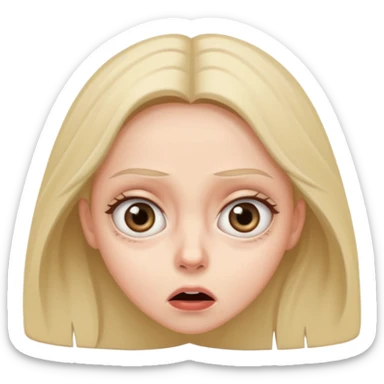 A realistic waist-up portrait of a frightened woman sticker