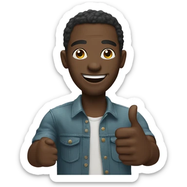 African man showing thumbs up sticker