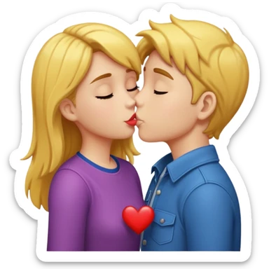 A girl kissing a boy in real life sticker