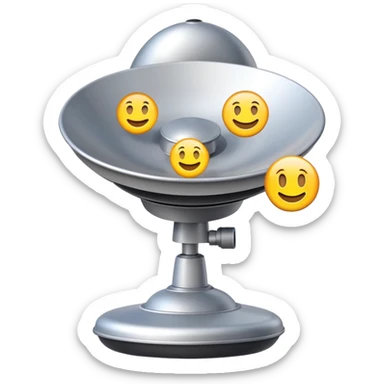 radar dish with emoji icons appearing as detected objects sticker