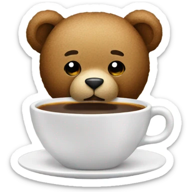 Teddy bear drinking espresso shot sticker