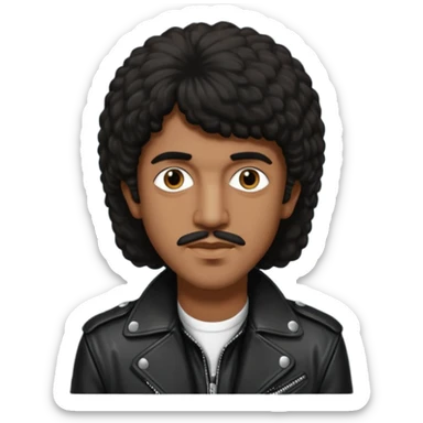 Phil Lynott (1949-1986) with long dark brown hair sticker