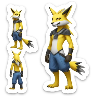Lombax-Renamon-Zeraora full body sticker