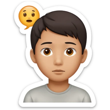 asian boy question mark sticker