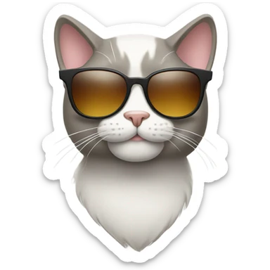 Cat with sunglasses sticker