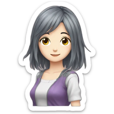 An anime girl sticker
