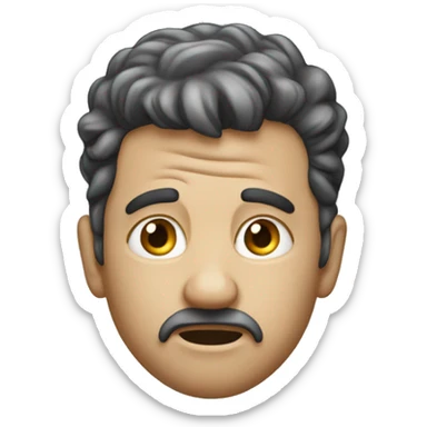 Photorealistic man scratches his head in confusion sticker