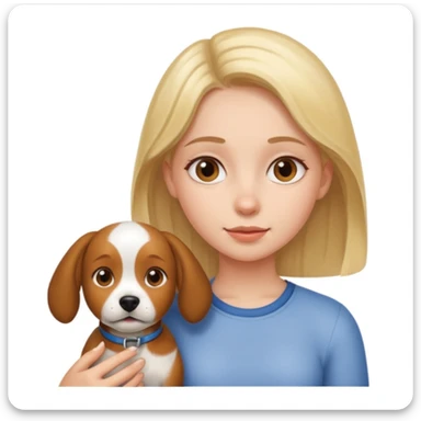 girl and her pet dog sticker