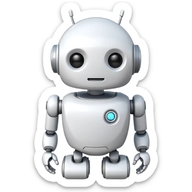 robot old cartoon simple toy white innocent round adorable sticker