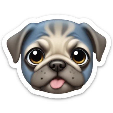 Baby pug with big blue eyes  sticker