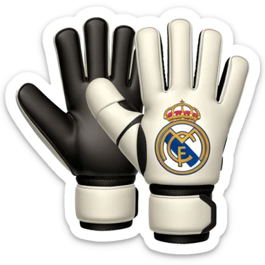Des gants de gardien de but de foot Real Madrid blanc le plus réaliste possible  sticker