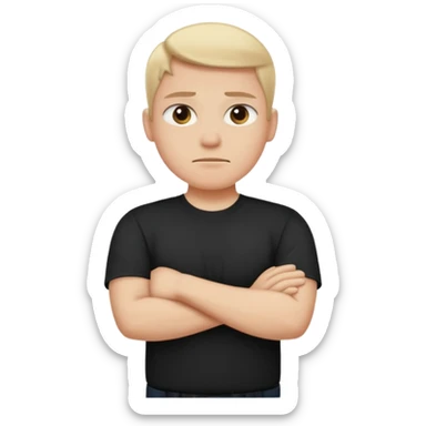 PERSONA HACIENDO BRAZOS EN CRUZ DE RECHAZO sticker