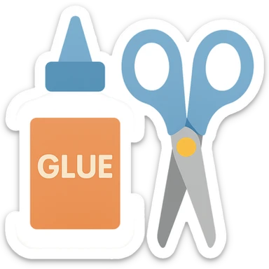 craft glue and scissors sticker