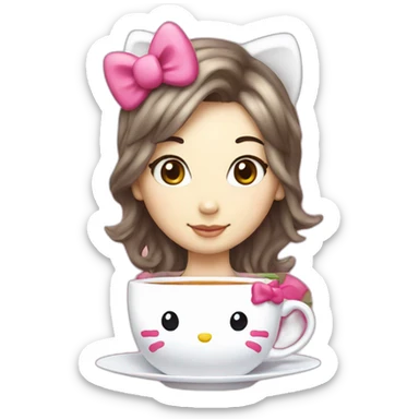 hello kitty tea sticker