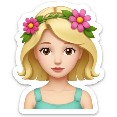 Summer girl whit flower in the hair sticker