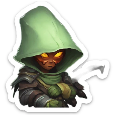 alien demon hunter scifi roguelike rpg style inspired by slay the spire digital art sticker
