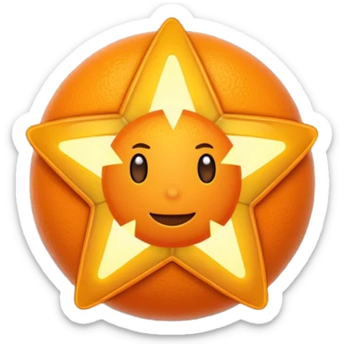 5 orange star sticker
