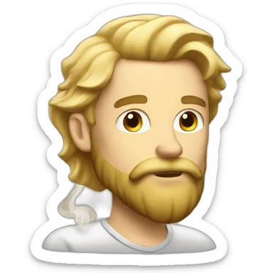 Blond man bearded smoking hazelnut sticker