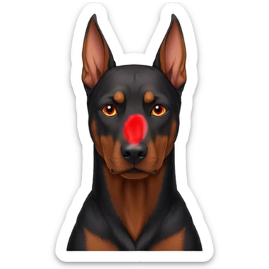 red eyed dog doberman sticker