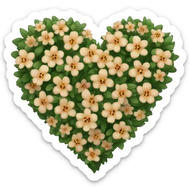 Flower heart sticker