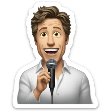 Hugh Grant singing karaoke sticker