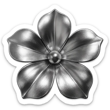 aesthetic flower, chrome style sticker