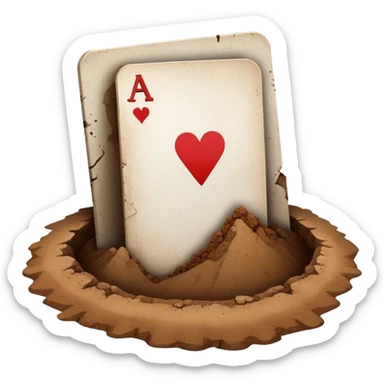 ace card going into a hole of dirt sticker
