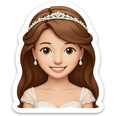Make a brown haired bride sticker