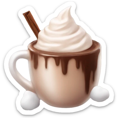 Hot cocoa cream aesthetic sticker