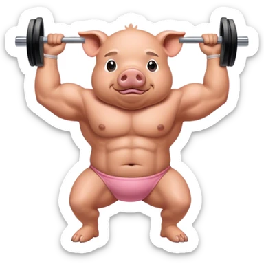 Workout piggy with muscles sticker