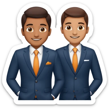 two same look brother both busnessmen indian look sticker