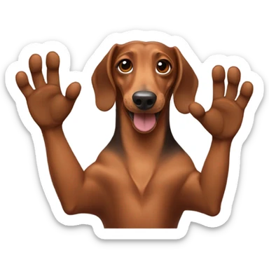 Brown dachshund waves sticker
