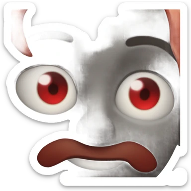 Red eyes while smiling sticker