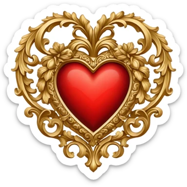 rococo regency red love sticker