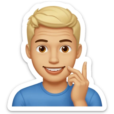 zesty guy biting nail while smirking sticker