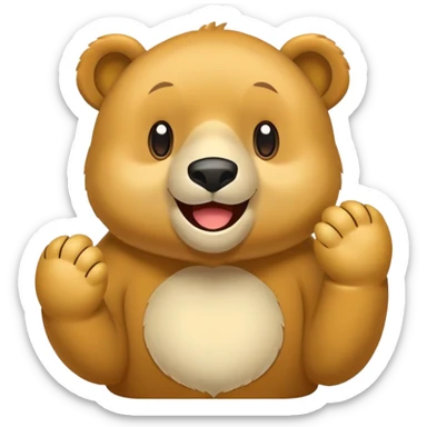 Realizamos un emoji de un oso riéndose  sticker