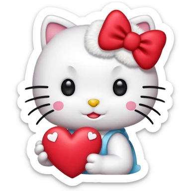 hellokitty with heart sticker