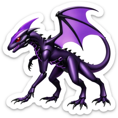 Shiny Gothic Edgy epic Salandit-Genesect-Miraidon-Fakémon-hybrid-creature (full body)  sticker