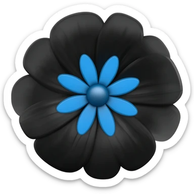 Black and blue flower sticker