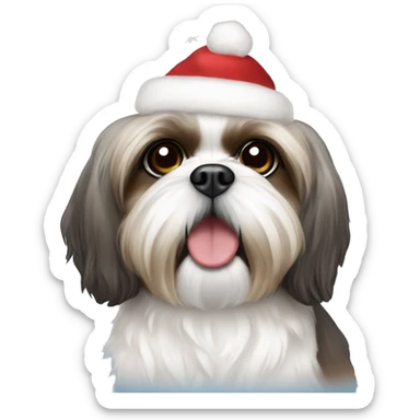 Shih tzu holiday  sticker