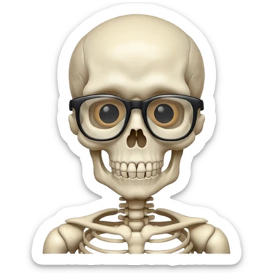 Skeleton with glasses sticker