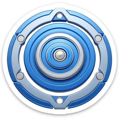 A blue Beyblade with 3 pointed blades like Victory Valtryek sticker