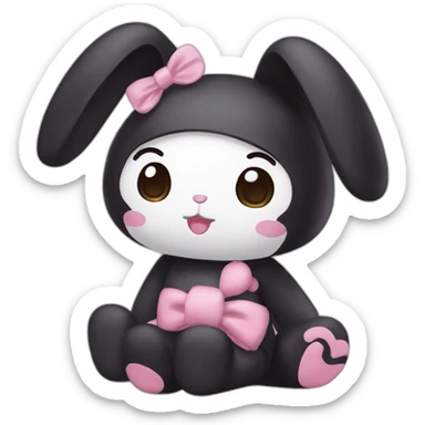 my melody with kuromi sticker