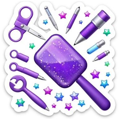 Purple Glitter administrator tools sticker